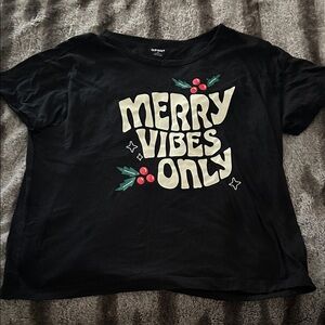 Old Navy Black Festive Graphic Tee